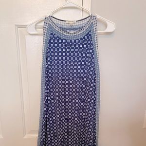 Blue floral sleeveless dress